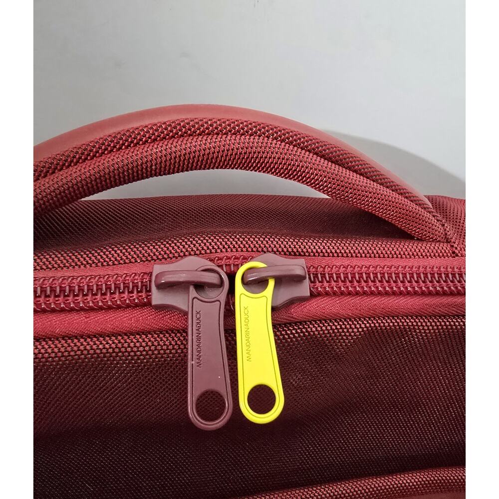Mandarina Duck Laptop Bag Tank Briefcase Messenger Red Nylon Rubber 16"x12.5" - Picture 4 of 16